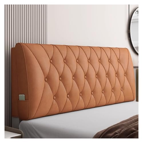Gepolstertes Wandpaneel mit gesteppten Knöpfen für King-Size-Bett, abnehmbare Rückenstütze großes Nachttischkissen, stilvoller orangefarbener Akzent (200 x 60 x 10 cm) von Generisch