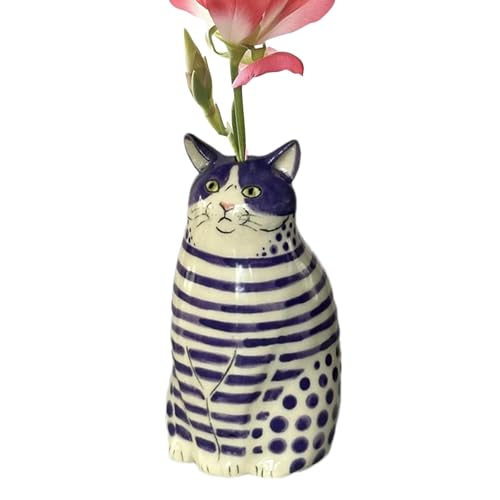 Gepunktete Katzenform Vase, Harz gepunktete Katzenvase, Katzenvase für Zuhause, Bücherregal, Regal, Dekoration, Tischdekoration, winzige Tiervasen für Katzenliebhaber Gepunktete Katzenform Vase, Harz gepunktete Katzenvase, Katzenvase für Zuhause, Bücherregal, Regal, Dekoration, Tischdekoration, winzige Tiervasen für Katzenliebhaber von Generisch