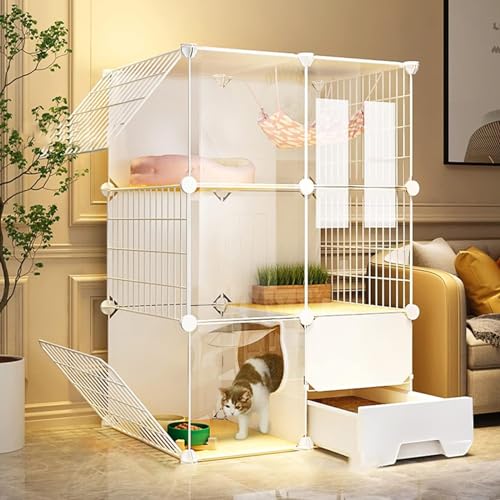 Geräumiger Katzenlaufstall mit geschlossener Katzentoilette, abnehmbarer stabiler Metallzwinger für mehrere Katzen, ideal für den Außenbereich und Tiergeschäfte Geräumiger Katzenlaufstall mit geschlossener Katzentoilette, abnehmbarer stabiler Metallzwinger für mehrere Katzen, ideal für den Außenbereich und Tiergeschäfte von Generisch