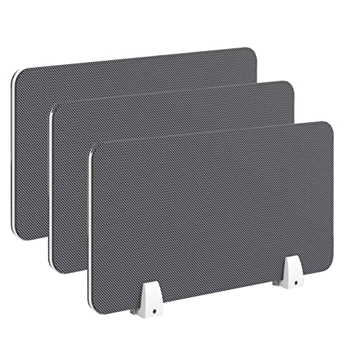Geräuschreduzierende Schreibtisch-Trennwände, grau, für Büro und Studenten, 80 cm breit, Schreibtischschoner mit Clips, verbessern Privatsphäre und Fokus, 3 Stück von Generisch