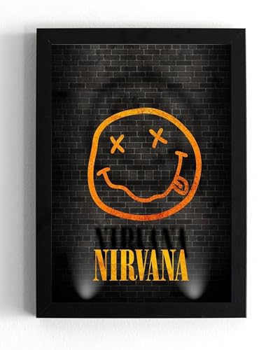 Gerahmtes Poster "Street Art Nirvana", amerikanische Hardrock-Band Grunge, beliebte Musik, Wandkunst, A5 von Generisch