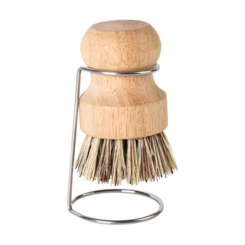 Geschirrspülbürste, mit Holzgriff, Abflussregal, 8x5,5 cm, Küchenreinigung, Topfwanne Pinselreiniger, Harte Borsten, für Kochgeschirr, Badezimmer, Fliesen von Generisch