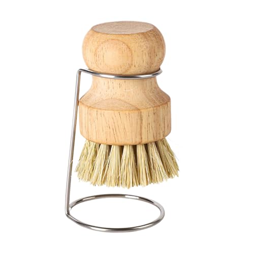 Geschirrspülbürste, mit Holzgriff, Abflussregal, 8x5,5 cm, Küchenreinigung, Topfwanne Pinselreiniger, Harte Borsten, für Kochgeschirr, Badezimmer, Fliesen von Generisch