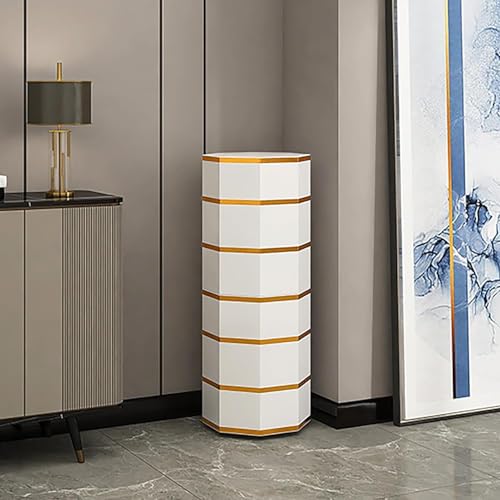 Geschlossenes Schuhregal, um 360 ° drehbar, freistehend, achteckig, elegantes Eck-Schuhregal, platzsparendes Design (35 x 35 x 127 cm) – stilvolle Schuhaufbewahrungslösung von Generisch