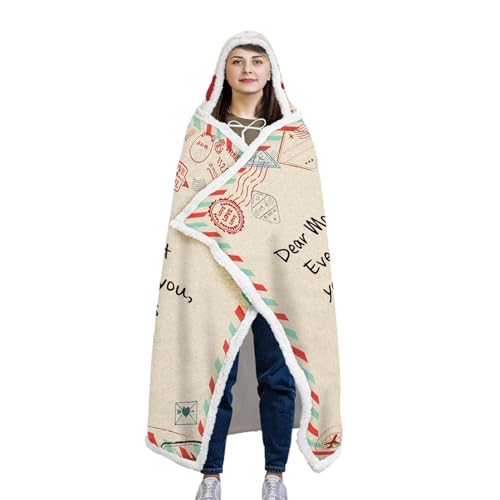 Gesegnete Mutterdecke, Muttertagsdecke - Ich Liebe Dich Mama Deckenumschlagsform | Doppelschicht Hoodie Flanell Warm Wearable Wechselstrahlung für Reisen nach Hause Gesegnete Mutterdecke, Muttertagsdecke - Ich Liebe Dich Mama Deckenumschlagsform | Doppelschicht Hoodie Flanell Warm Wearable Wechselstrahlung für Reisen nach Hause von Generisch