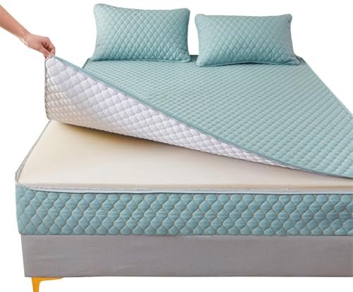 Gesteppte Matratzenbezüge für Doppelbetten mit Reißverschluss, gestepptes Bettlaken aus Mikrofaser für Kingsize-/Einzel-/kleine Doppelbetten Gesteppte Matratzenbezüge für Doppelbetten mit Reißverschluss, gestepptes Bettlaken aus Mikrofaser für Kingsize-/Einzel-/kleine Doppelbetten von Generisch