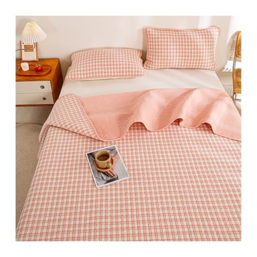 Gesteppte Tagesdecken, Schlafzimmer-Dekor, Baumwolle, kariert, gesteppt, Tagesdecke, weiche Bettwäsche, Einzelbett, Doppelbett, Steppdecke mit 2 Kissenbezügen Gesteppte Tagesdecken, Schlafzimmer-Dekor, Baumwolle, kariert, gesteppt, Tagesdecke, weiche Bettwäsche, Einzelbett, Doppelbett, Steppdecke mit 2 Kissenbezügen von Generisch