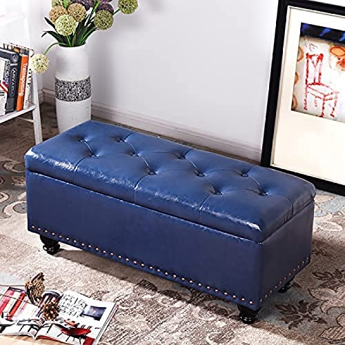 Gesteppter Kunstleder-Ottomane, rechteckig, Couchtisch mit Holzbeinen, Grün, 60 x 40 x 43 cm und marineblau, 80 x 40 x 43 cm, multifunktionaler Pouf für Wohnzimmerdekoration Gesteppter Kunstleder-Ottomane, rechteckig, Couchtisch mit Holzbeinen, Grün, 60 x 40 x 43 cm und marineblau, 80 x 40 x 43 cm, multifunktionaler Pouf für Wohnzimmerdekoration von Generisch