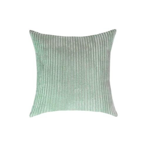 Gestreifter Cordstoff, einfarbig, Kissenbezug, 45/50/60 cm, Dekoration for Schlafsofa, klassischer, einfacher Kissenbezug(Gray Green,70X70CM) von Generisch