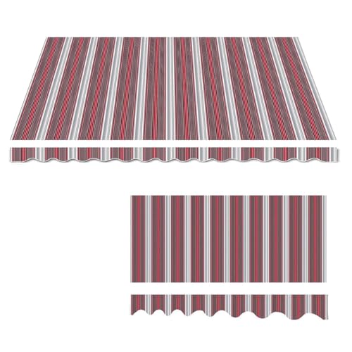 Gestreifter einziehbarer Markisenstoff, Ersatz, 280 g, atmungsaktives Polyester, wasserdicht, mit UV-Schutz, für Hoftüren, Fenster, Geschäfte, Decks und Gärten, 3,4 x 2,4 m Gestreifter einziehbarer Markisenstoff, Ersatz, 280 g, atmungsaktives Polyester, wasserdicht, mit UV-Schutz, für Hoftüren, Fenster, Geschäfte, Decks und Gärten, 3,4 x 2,4 m von Generisch