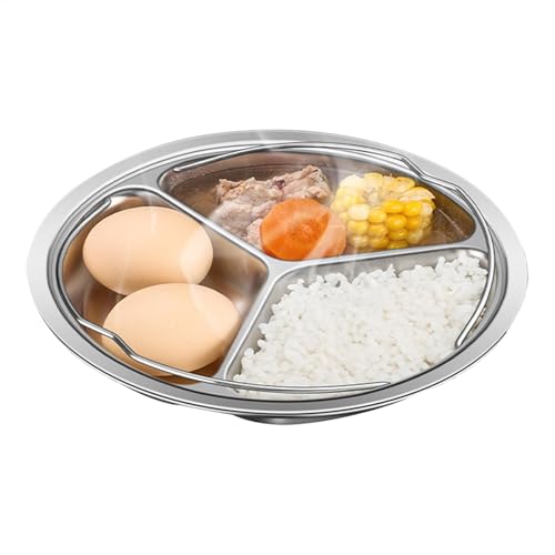 Geteiltes Mahlzeiten-Tablett – glattes Dampftablett mit Fächern – verbesserter Dampfgarer mit Verbrühschutz, geteilte Lebensmittelpfanne für effizientes Kochen von Generisch