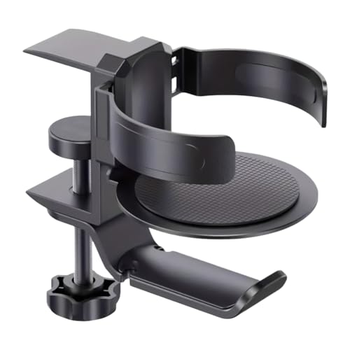 Getränkehalter - Trinkbecherhalter Clip Kreativen | Einstellbar Schreibtisch Flaschenhalter | Schreibtisch Stuhl Kanten Cupholder Tasse Untertasse Clip Design für Wasser Limo Kaffeetasse von Generisch