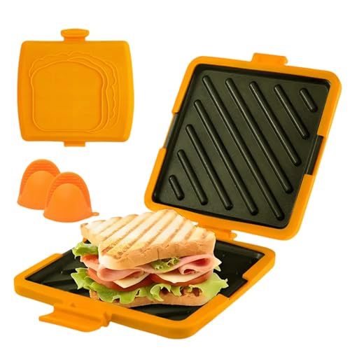 Gettoreach Microwave Toastie Sandwich Maker - 3-in-1 Grilled Cheese & Panini Press No Electricity Needed, Dishwasher Safe for Breakfast(Orange) von Generisch