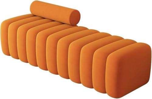 Getuftete, gepolsterte Ottoman-Bank, stilvolle Bett-Schuhaufbewahrung und Eingangssitz, gepolstertes Kissen, Fußstütze, Hocker, rechteckige Essbank, 60 x 45 x 43 cm, Farbe D) von Generisch