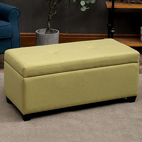 Getuftete Leinen-Bank mit Stauraum, rechteckig, mit abnehmbarem Bezug, vielseitige Stoff-Fußstütze und Couchtisch für Wohnzimmer und Schlafzimmer, Grün, 80 x 45 x 42 cm Getuftete Leinen-Bank mit Stauraum, rechteckig, mit abnehmbarem Bezug, vielseitige Stoff-Fußstütze und Couchtisch für Wohnzimmer und Schlafzimmer, Grün, 80 x 45 x 42 cm von Generisch