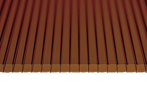Gewächshausplatten 8 STK: 1200x700 Polycarbonat Doppelstegplatten 8 mm Rauchig-braun - UV-beständige Polycarbonatplatten Für Gewächshaus - Robuste Polycarbonat Doppelstegplatten Für Carports von Generisch