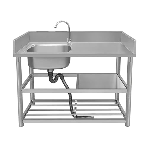 Gewerbliche Küchenspüle 1 Fach Edelstahl Industriespüle mit Wasserhahn & Sieb Outdoor Grill Restaurant Camping Garten Verwendung Langlebig & Vielseitig Gewerbliche Küchenspüle 1 Fach Edelstahl Industriespüle mit Wasserhahn & Sieb Outdoor Grill Restaurant Camping Garten Verwendung Langlebig & Vielseitig von Generisch