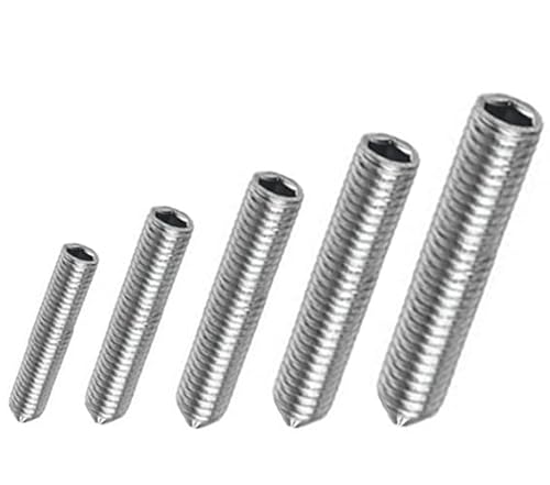 Gewindestift/Madenschraube mit Spitze, Stahl verzinkt DIN 914 (25, M6 x 25mm), Silver von Generisch