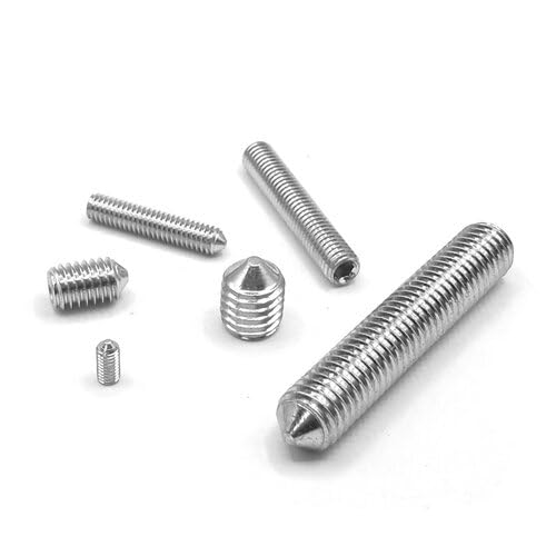 Gewindestift/Madenschraube mit Spitze - DIN 914 - Edelstahl V2A / A2 (M12 x 30, 5 Stück) von Generisch