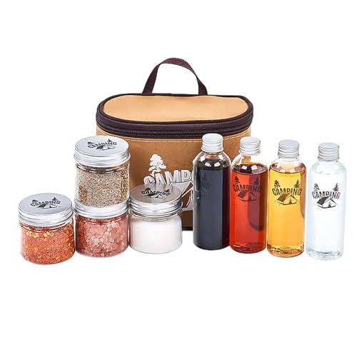 Gewürzflaschen – 8 Stück Outdoor-Gewürzgläser | 100 ml versiegelte Ölflaschen für den Außenbereich | leichte Gläser für Picknick, transparent, sicher, zum Angeln, Strand, Grillen von Generisch