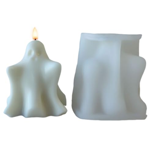 Ghost Siliconform - Wiederverwendbares Silikonform Für Halloween -Kerzen | -Epoxidharzform Für Seife, Und Handwerksprojekte | Fun Spooky Candle Making -Werkzeug Für Saisonale Und Wohndekorat von Generisch