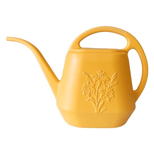 GießKanne 4 Liter Giesskanne GießKanne Zimmerpflanzen Plastik GartengießKanne, BlumengießKanne Mit Langem Auslauf GießKannen FüR Innen Und AußEnbereich Ideal FüR Zimmerpflanzen (Yellow) von Generisch