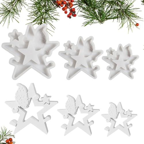 Gipsformen Weihnachten, Silikonform, Betonform, Sterne, Weihnachtsmann, Gipsform, Weihnachtsdekoration für Tisch, Heimdekoration, für Zuhause Gipsformen Weihnachten, Silikonform, Betonform, Sterne, Weihnachtsmann, Gipsform, Weihnachtsdekoration für Tisch, Heimdekoration, für Zuhause von Generisch