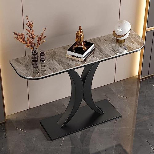 Glam Konsolentisch mit Metallsockel für Wohnzimmer und Eingangsbereich, moderner 30,5 cm breiter Sofatisch mit stabilem Rahmen, Halbmond-Akzenttisch Glam Konsolentisch mit Metallsockel für Wohnzimmer und Eingangsbereich, moderner 30,5 cm breiter Sofatisch mit stabilem Rahmen, Halbmond-Akzenttisch von Generisch