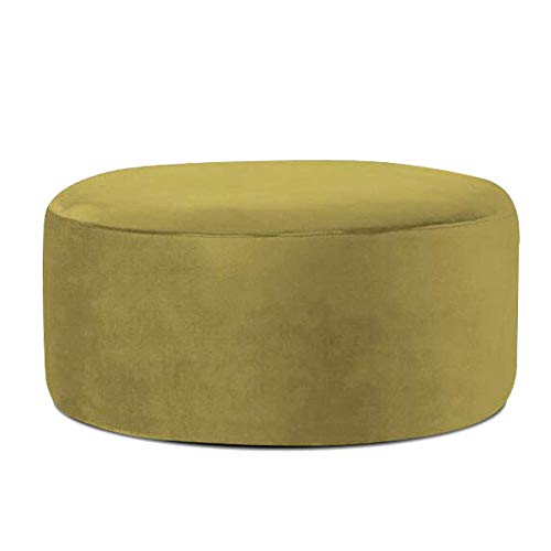 Glam Moderner Samt Beistelltisch & Fußstütze 35cm Höhe 90cm Durchmesser Abnehmbarer Bezug Chic Grün Design für Wohnzimmer & Schlafzimmer Stilvoller Komfort von Generisch