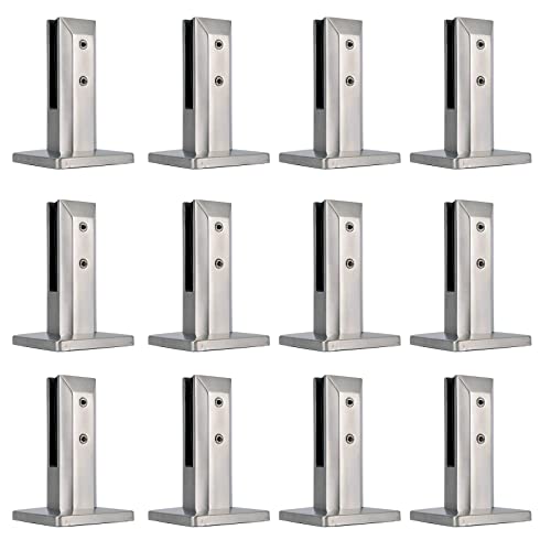 Glas-Montageklammern – robuste 304 Edelstahl-Klemmen für Pool-Zaun, Balustradengeländer – 12-teiliges Set von Generisch