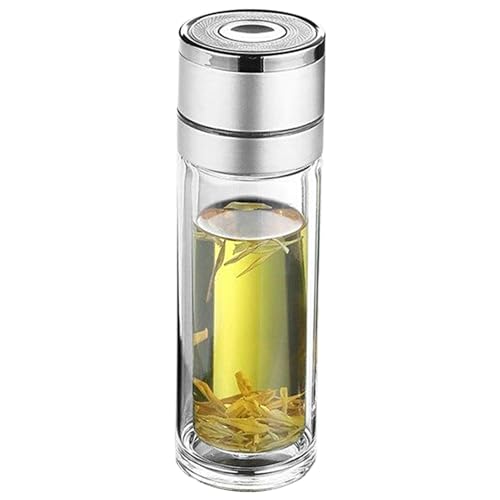 Glasflasche für Wasser - Trennstecksystem Tee Glasflasche Auto,Auslaufsichere wiederverwendbare Teetasse tragbare doppelschichtige Reisebecher für Zuhause Schreibtisch und täglichen Glasflasche für Wasser - Trennstecksystem Tee Glasflasche Auto,Auslaufsichere wiederverwendbare Teetasse tragbare doppelschichtige Reisebecher für Zuhause Schreibtisch und täglichen von Generisch
