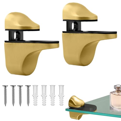 Glass Shelf Brackets - 2 Stück Glas Halterungen Klemmträger - Wandmontage Halter Für Arbeitsplatz Wohnbereich Bad Küche Schlafzimmer Wand von Generisch