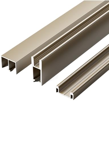 Glasschiebetürschienensystem für Vitrinen und Bücherregale, glattes dreiteiliges Schienendesign für einfache Installation und Haltbarkeit von Generisch