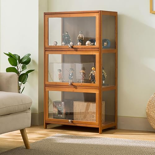 Glasvitrine Glastür Antikschrank Antikschrank Vitrine mit natürlichem Bambusrahmen Einzeltür Design versiegelt und staubdicht 60x32x106cm/L23.6xB12.6xH41.7.8 cm Braun Glasvitrine Glastür Antikschrank Antikschrank Vitrine mit natürlichem Bambusrahmen Einzeltür Design versiegelt und staubdicht 60x32x106cm/L23.6xB12.6xH41.7.8 cm Braun von Generisch