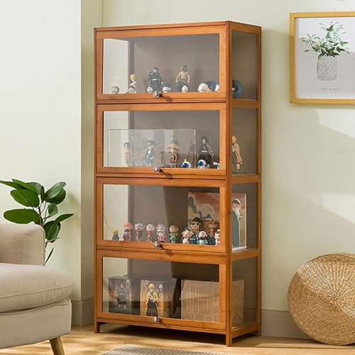 Glasvitrine Glastür Antikschrank Antikschrank Vitrine mit natürlichem Bambusrahmen Einzeltür Design versiegelt und staubdicht 60x32x140cm/L23.6xB12.6xH55.2.5 cm Braun Glasvitrine Glastür Antikschrank Antikschrank Vitrine mit natürlichem Bambusrahmen Einzeltür Design versiegelt und staubdicht 60x32x140cm/L23.6xB12.6xH55.2.5 cm Braun von Generisch