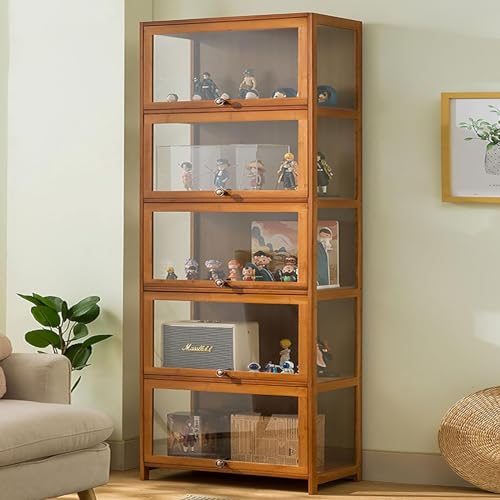 Glasvitrine Glastür Antikschrank Antikschrank Vitrine mit natürlichem Bambusrahmen Einzeltür Design versiegelt und staubdicht 60x32x172cm/L23.6xB12.6xH67.17.8 cm Braun Glasvitrine Glastür Antikschrank Antikschrank Vitrine mit natürlichem Bambusrahmen Einzeltür Design versiegelt und staubdicht 60x32x172cm/L23.6xB12.6xH67.17.8 cm Braun von Generisch