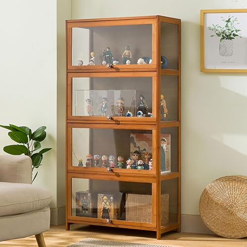 Glasvitrine Wohnzimmer Vitrine Vitrine Vitrine - 5 Etagen Braun 80 * 33 * 172 Transparent auf 3 Seiten - Robuste Textur, versiegelt und staubdicht - Geeignet für verschiedene Szenarien von Generisch