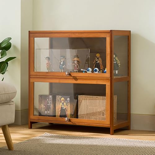 Glasvitrine Wohnzimmer Vitrine Vitrine Vitrine - 5 Etagen Braun 80 * 33 * 172 Transparent auf 3 Seiten - Robuste Textur, versiegelt und staubdicht - Geeignet für verschiedene Szenarien von Generisch