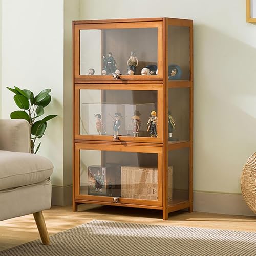Glasvitrine Wohnzimmer Vitrine Vitrine Vitrine - 5 Etagen Braun 80 * 33 * 172 Transparent auf 3 Seiten - Robuste Textur, versiegelt und staubdicht - Geeignet für verschiedene Szenarien von Generisch