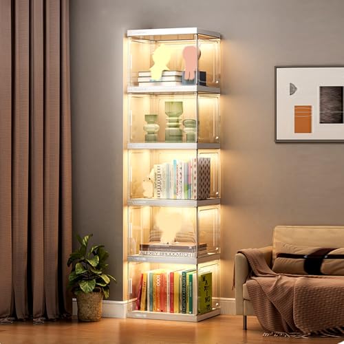Glasvitrine mit Acryltür, Eckregale für Sammlerstücke und Bücher, Vitrine und Schutz Glasvitrine mit Acryltür, Eckregale für Sammlerstücke und Bücher, Vitrine und Schutz von Generisch