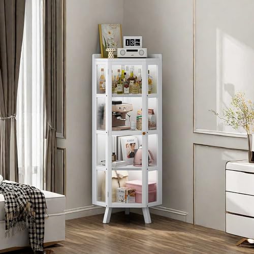 Glasvitrine mit Türen Hochregal Bücherregal Curio Schränke Große Vitrine Vitrine Klare Vitrine Aufbewahrungsschrank von Generisch