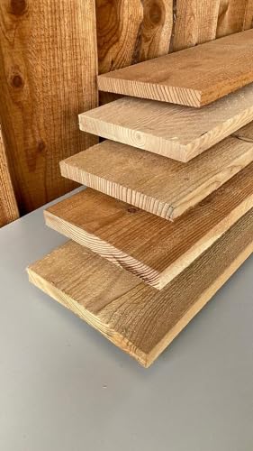 Glattkantbrett Lärche 15 x 2,5 cm - Länge 200 cm / 2,0 m Bauholz Schalung Sichtschutz (6 Stück) von Generisch