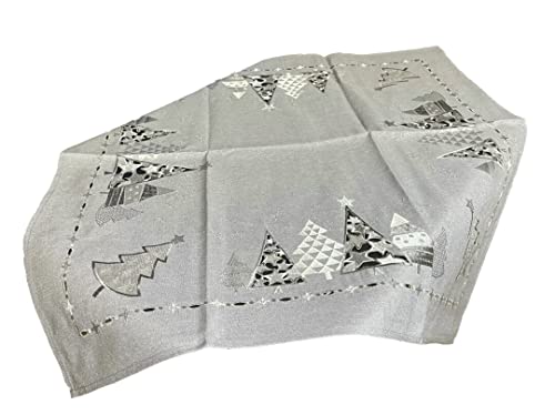 Glitzernde Weihnachtsdecke Mitteldecke mit Tannenbaum und Sternen in edlem grau 85x85 cm Glitzernde Weihnachtsdecke Mitteldecke mit Tannenbaum und Sternen in edlem grau 85x85 cm von Generisch