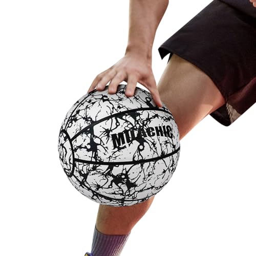 Glow in Dark Basketball Reflektierender , Nachtlicht-Spielball | PU Street Basketball mit Schwellung und Tragen von Netzen, leuchtendes holografisches Spielzeug für Kinder und Erwachsene im von Generisch