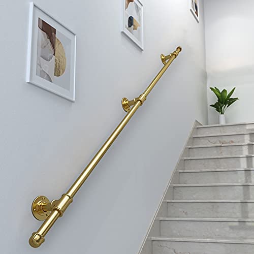 Gold Modern il Kit Treppengeländer zur Wandmontage, für den Innen- und Außenbereich, stabile Geländerstütze, Haltegriff für sicheren Treppenzugang Gold Modern il Kit Treppengeländer zur Wandmontage, für den Innen- und Außenbereich, stabile Geländerstütze, Haltegriff für sicheren Treppenzugang von Generisch