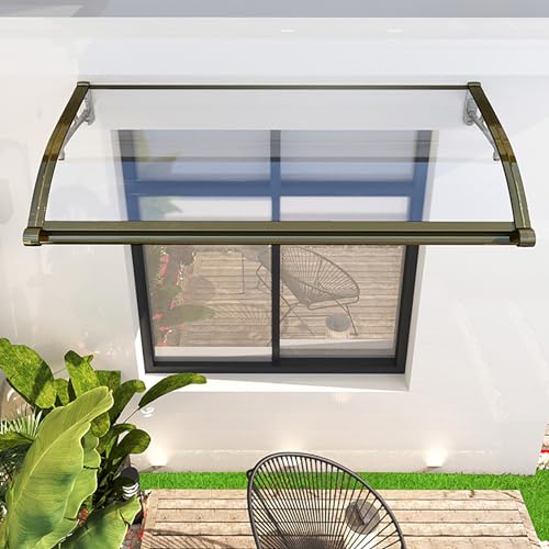 Gold Polycarbonat Outdoor Eingangsmarkise - UV-Schutz Vordach Regen- & Schneeschild für Veranda, Terrasse & Fenster - Langlebiger Überhang für Hauseingang Gold Polycarbonat Outdoor Eingangsmarkise - UV-Schutz Vordach Regen- & Schneeschild für Veranda, Terrasse & Fenster - Langlebiger Überhang für Hauseingang von Generisch