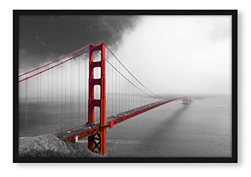 Golden Gate Bridge, Poster im Bilderrahmen/Format: 55x40cm / Kunstdruck gerahmt von Generisch