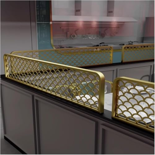 Goldene dekorative Trennwände für Essbereiche und Restaurants – stilvolle Schreibtisch-Trennwand (50 x 120 cm) – modernes Gitter-Design für Privatsphäre und Ästhetik von Generisch