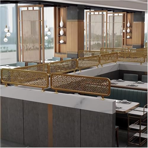 Goldene dekorative Trennwand für Essbereiche und Büros – stilvolle 30 cm niedrige Zauntrennwand (120 cm) – eleganter Restaurant- und Schreibtischtrenner von Generisch