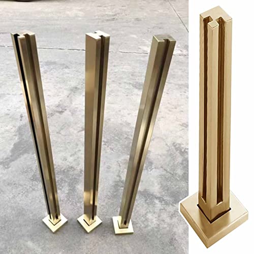 Goldene quadratische Glasgeländerpfosten Edelstahl Glasklemmsystem langlebige Glasbalustrade unterstützt stilvolles und modernes Design für Decks und Terrassen von Generisch
